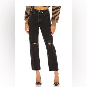 Agolde High Rise Black Distressed Jeans